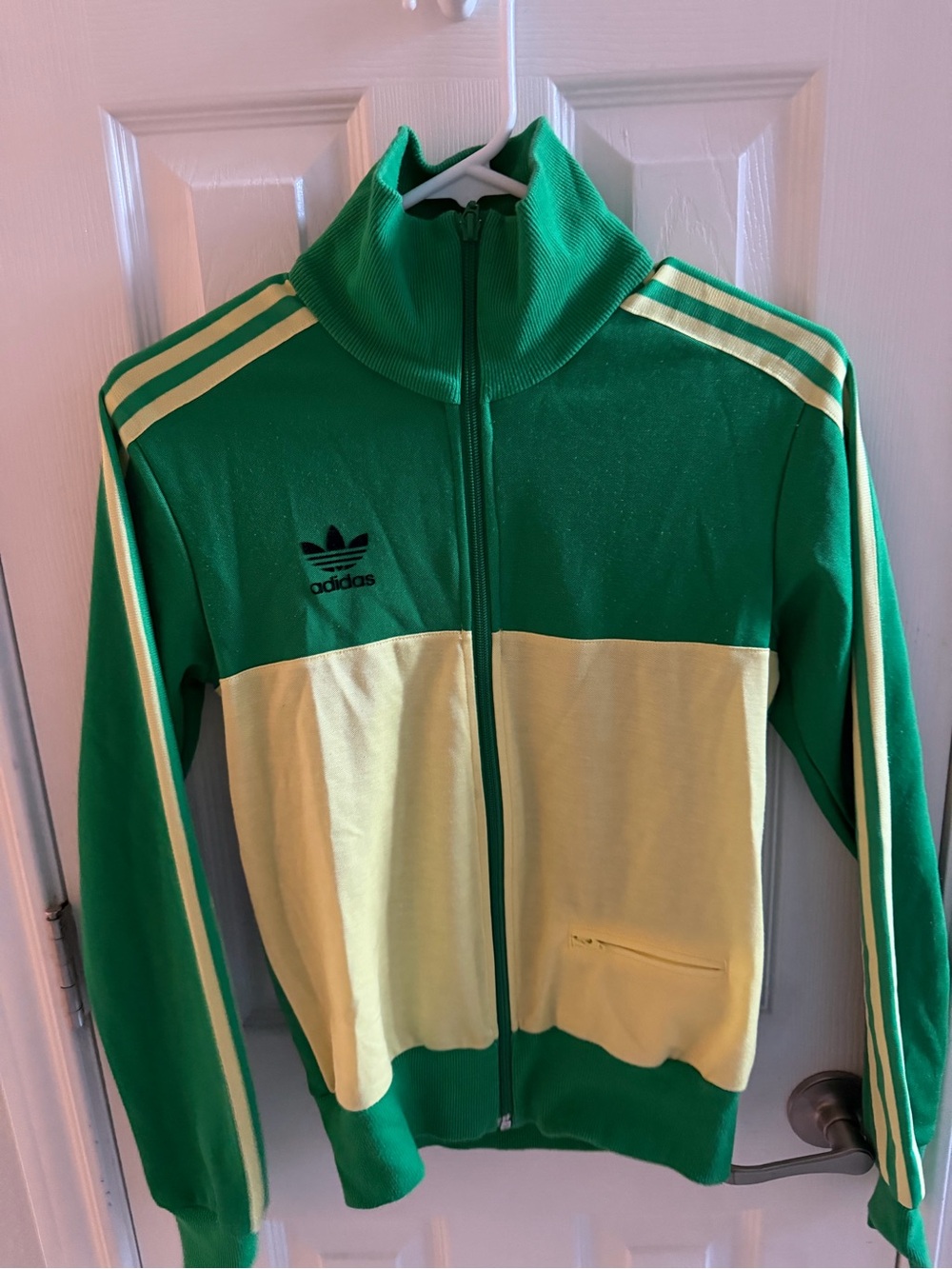Adidas Green and Yellow Women’s Jamacia Zip-Front Track Jacket s